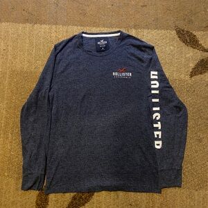 Hollister Blue Long Sleeve Tee Classic Crew